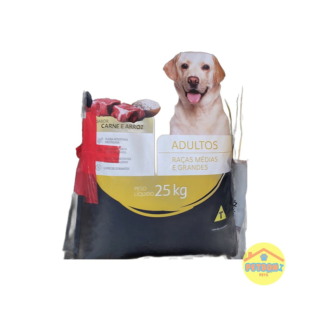 Foster One Cães Adultos Raças Médias e Grandes - Carne e Arroz 25 kg